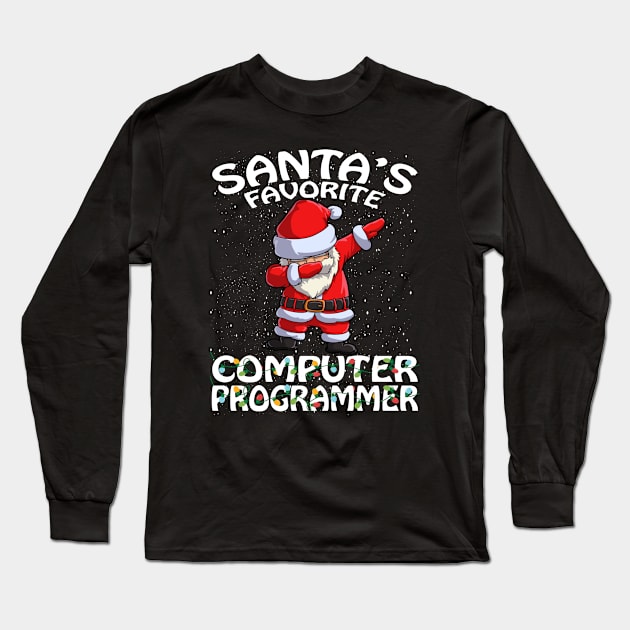 Santas Favorite Computer Programmer Christmas Long Sleeve T-Shirt by intelus